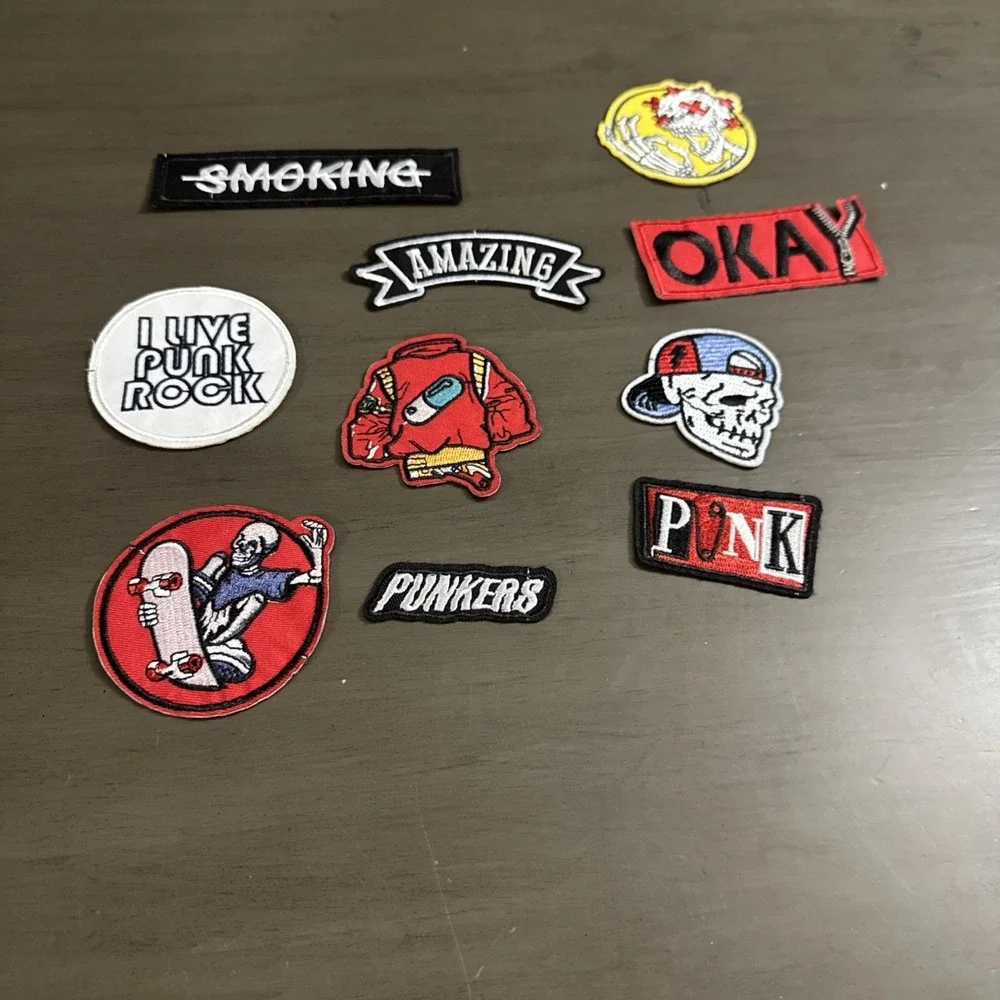 Lot of 10 Assorted Rock n Roll Punk / Sew-On Patches Used